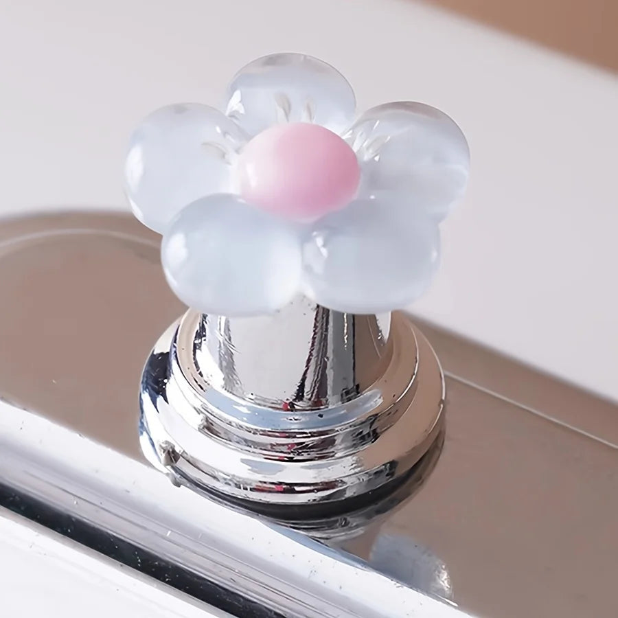 5pcsCute Flower Toilet Button Nail Specific Bathroom Water Tank Switch Button Universal Toilet Press Home Furnishings Decoration Oasis Select Blue 5pcs