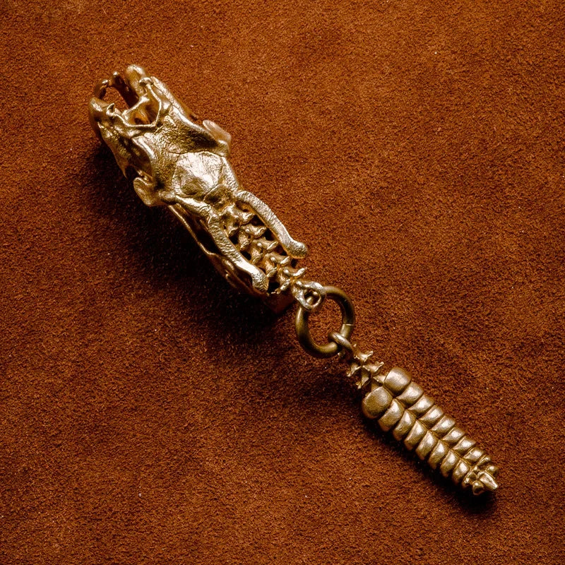 Copper Sidewinder Snake Tail Keychain Retro Pendant Bag Hanging Gift Fashion Accessories Necklace Pendant Oasis Select
