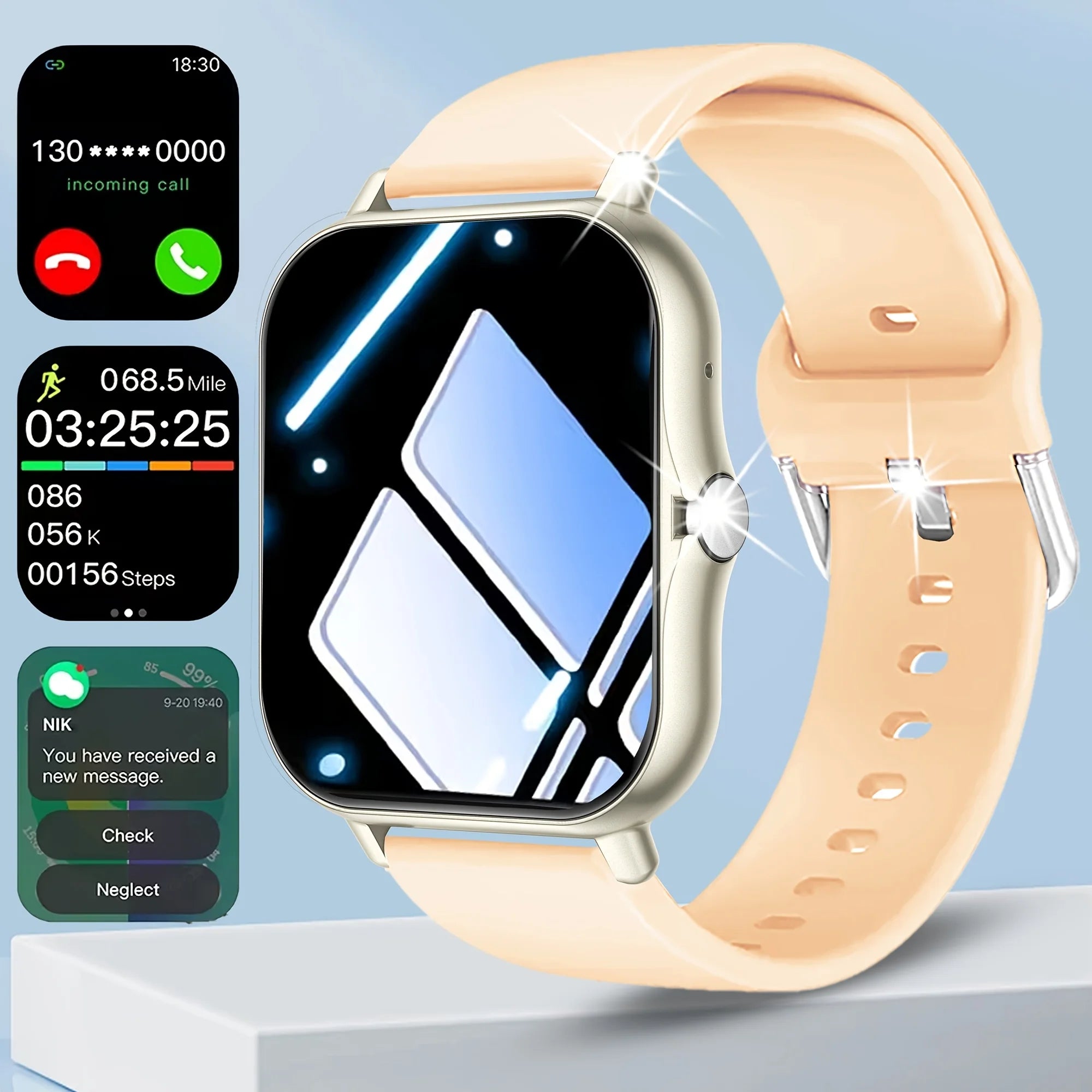 ERUN Smart Watch – HD Screen, Wireless Calls & Fitness Tracker