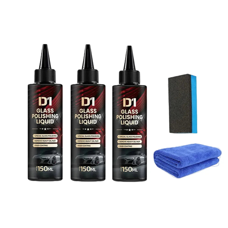 Glass Polishing Paste High Gloss Oil Film Remover for Auto Windshield Home Windows Safe Formula Long Lasting Shine Cleaner Oasis Select 3 sets