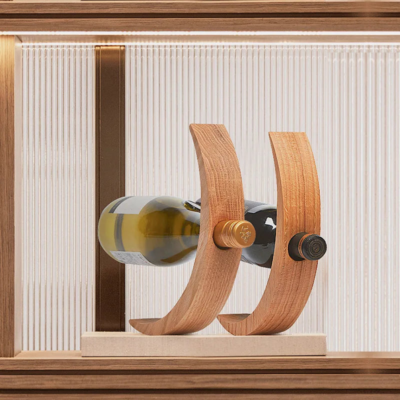Wooden Balanced Wine Bottle Rack Home Creative Hanging Bamboo Wine Bottle Rack Club Display Rack Decoration Oasis Select