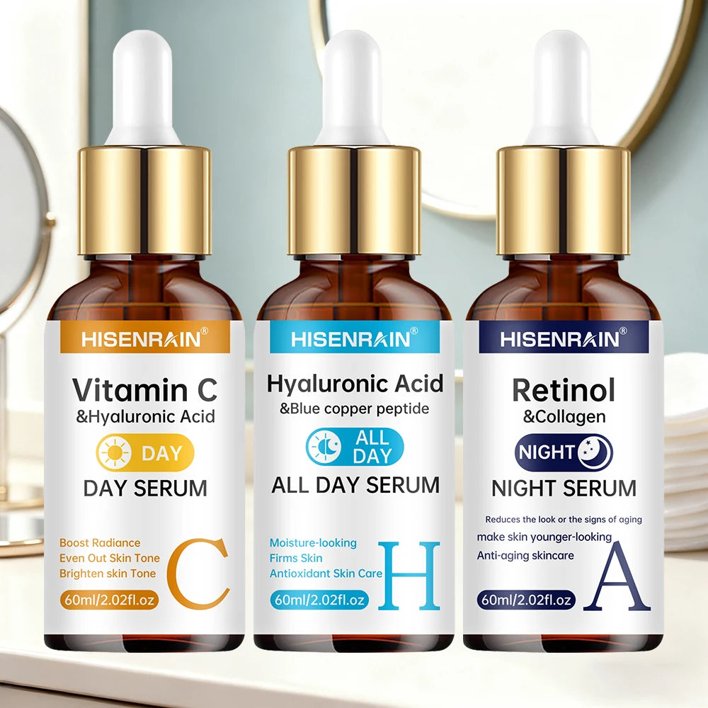 HISENRAIN Vitamin C Retinol Hyaluronic Acid Serum Duo | All Skin Face Serum Duo Oasis Select