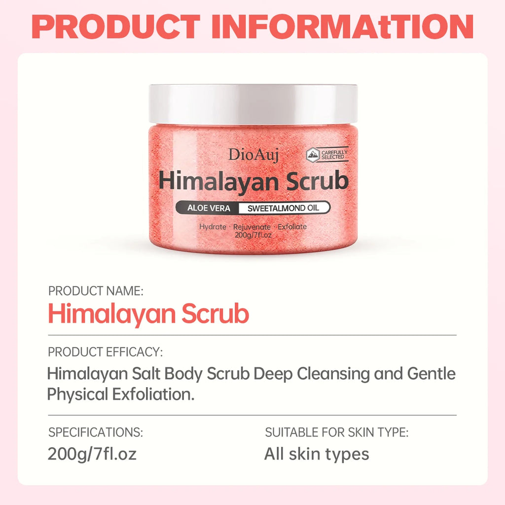 200g/7oz Himalayan Scrub Natural Exfoliating Salt & Body and Face Souffle Helps with Moist Cleansing and Exfoliation Oasis Select