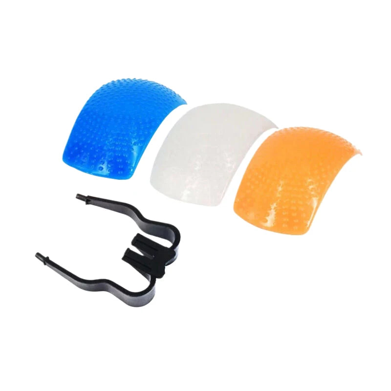 DSLR Flash Diffuser Cover – 3 Colors | Pop-Up Flash Softener
