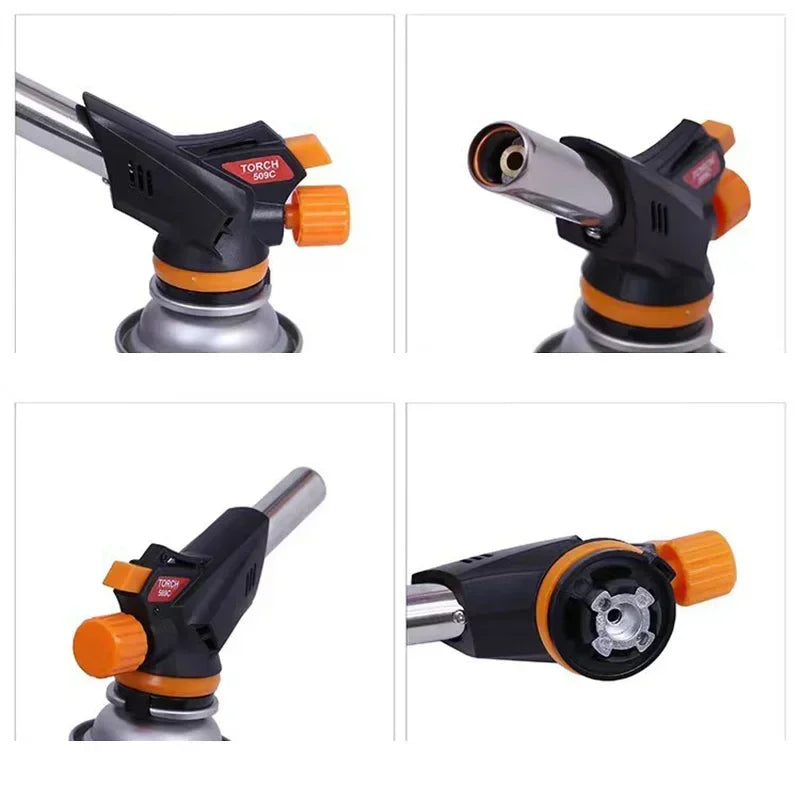 Torch Cooking AutoIgnition Butane Gas Welding-Burner Welding Gas Burner Flame Gas Torch Flame Gun Blow for BBQ Camping Cooking Oasis Select