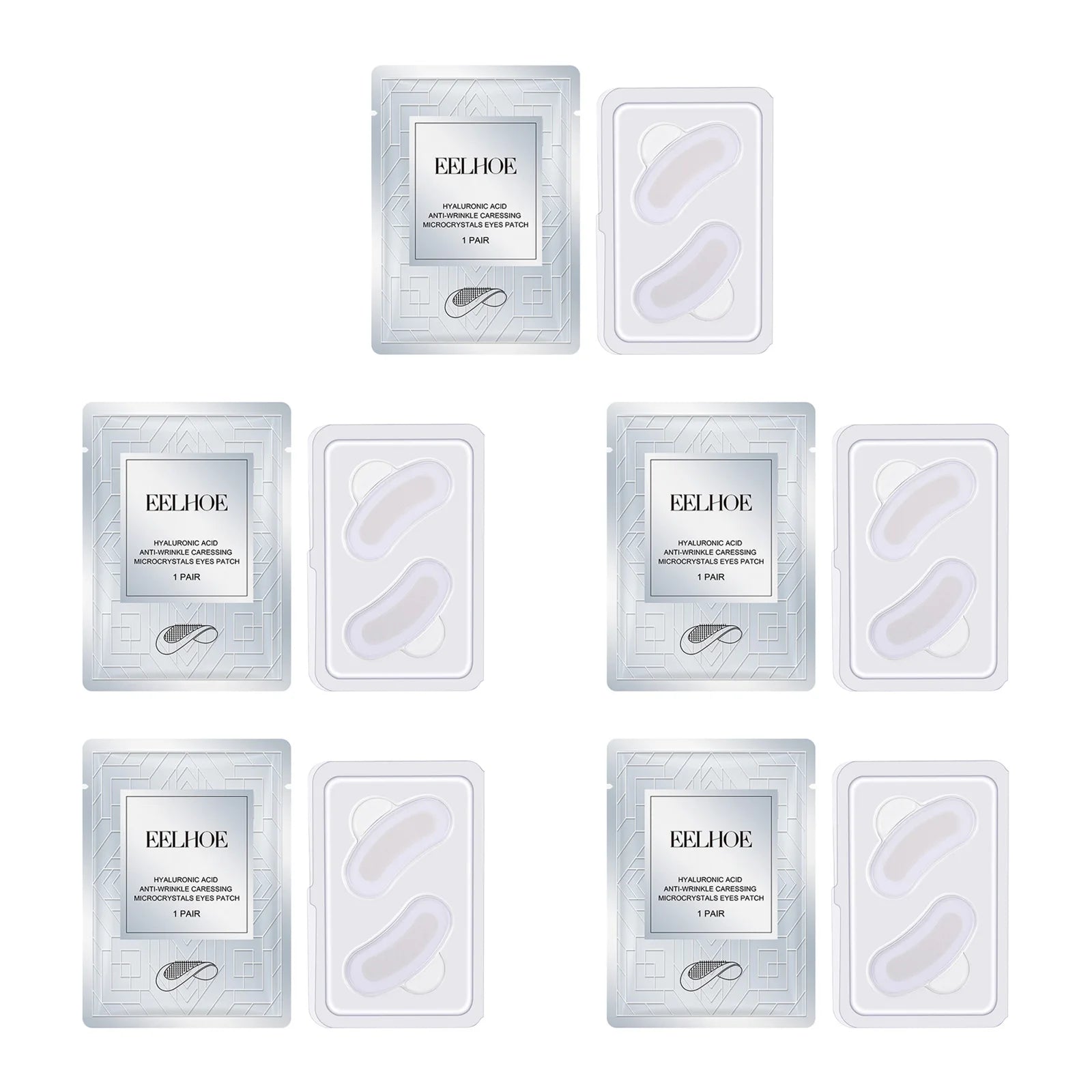 Micro-needle Eye Patch Hyaluronic Acid Anti-Wrinkle Fade Eye Fine Lines Moisturizing 0.25mm Caressing Microcrystals Eyes Patch Oasis Select 5pairs