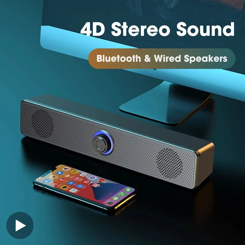 AyeBeau Bluetooth 5.3 Soundbar Speaker for PC, TV & Laptop