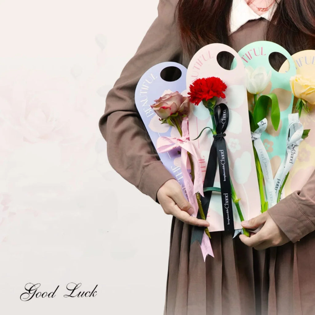 5PCS Single Flower Wrapper Handheld Flower Card Bouquet Packaging Box Flower Arrangement Bag Valentine's Day Mother's Day Gifts Oasis Select