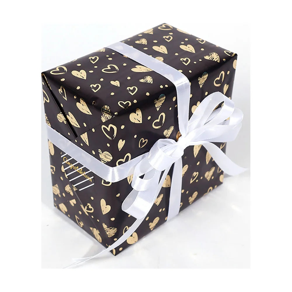 43x300cm Black Gold Gift Wrapping Paper Polka Bouquet Packaging Paper Christmas Valentines Day Birthdays Gifts Decorations Paper Oasis Select