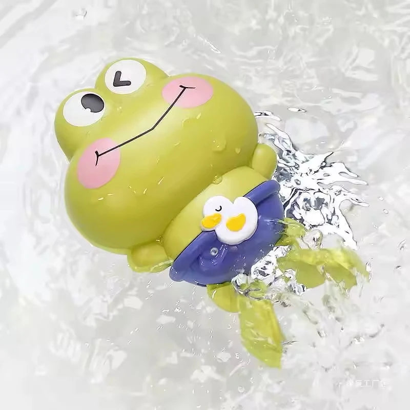 Wind-Up Swimming Frog Bath Toys for Toddlers, No Battery Mold-Free ABS Montessori Water Toy for Kids Oasis Select