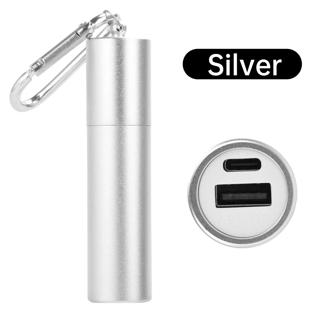 5V 2A 1x 18650/21700 USB Type-C Battery Charger Case DIY Power Bank Box For Phone Electronic Charging Not Including Batteries Oasis Select Silver