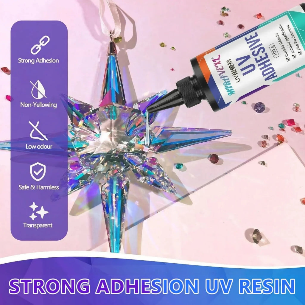 Clear UV Resin Kit With Upgraded Flashlight Fast Curing Hard Epoxy Glue For Jewelry Making Glass Plastic Craft & DIY Repair Tool Oasis Select