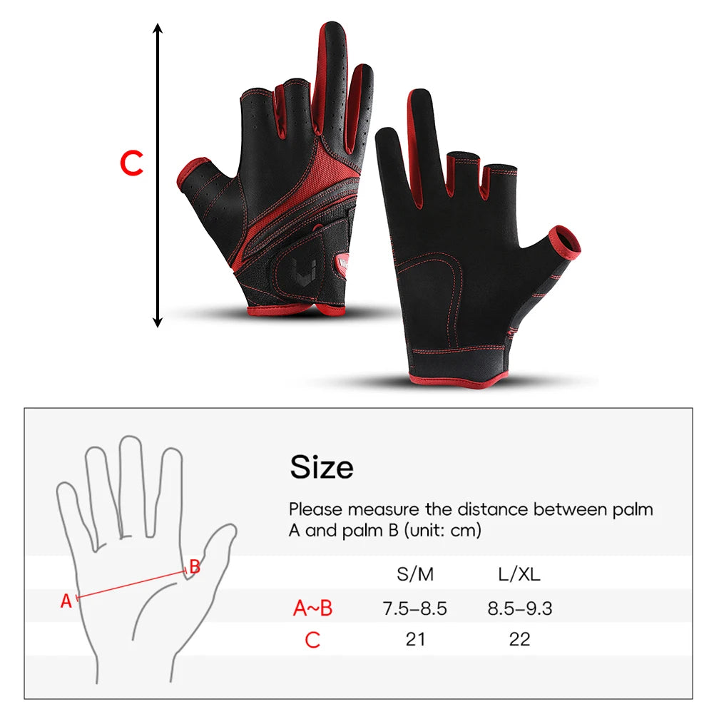 Half Finger Anti-Slip Sports Gloves | PU Leather 2-Piece Set