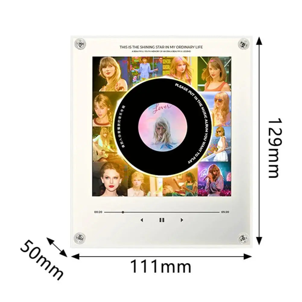 NFC Sensing Song Player With Acrylic Built-in Speaker Rotating Disc Night Light Automatic Singing Refrigerator Magnetic Sticker Oasis Select