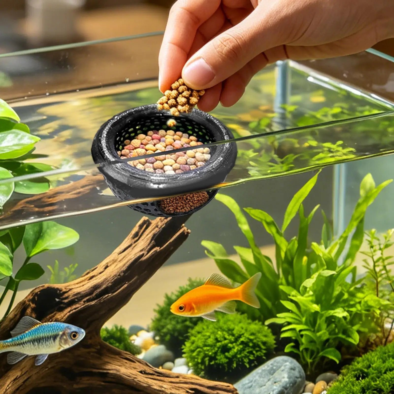 Aquarium Floating Cave Fish Shrimp Hideout Shelter Hammock Feeding Ring Resting Spot For Betta Small Aquatic Pet Supplie Oasis Select