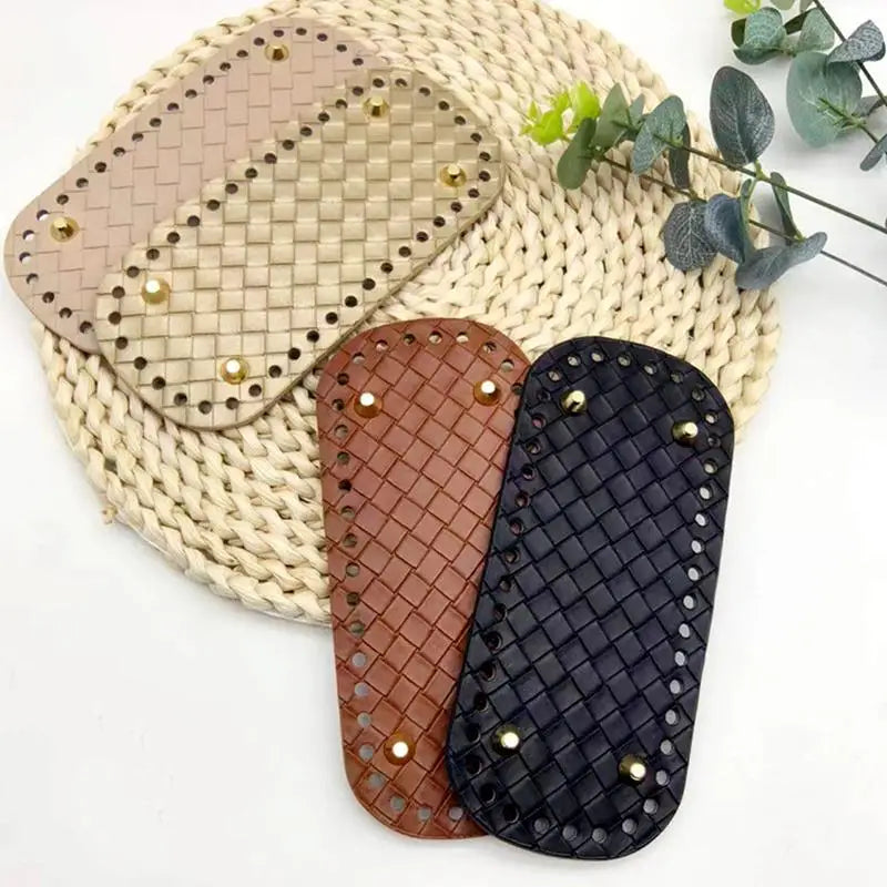 Woven Leather Bag Base 18x8cm | DIY Crochet Purse Bottom Leather Bag Base Oasis Select