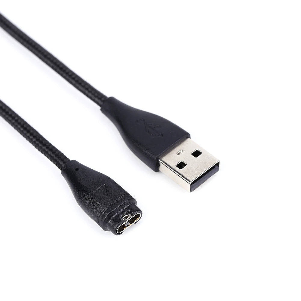 50/100cm Charger Cable Smart Watch Accessories Nylon Braided Charging Cable Adapter Replacement Parts for Garmin Venu 2 Instinct Oasis Select