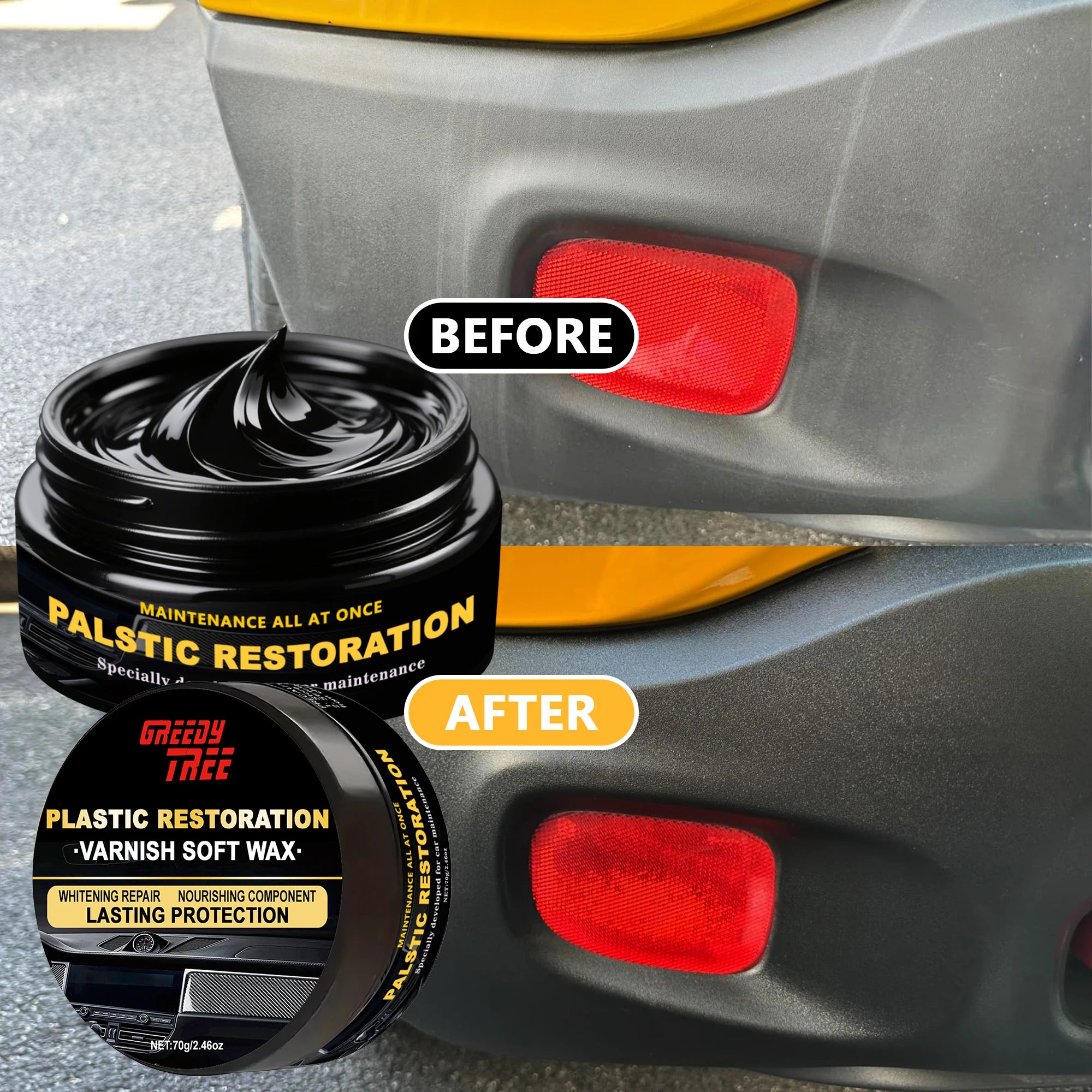 Car Plastic Restorer – Polishing Wax, Scratch Repair & Renewal