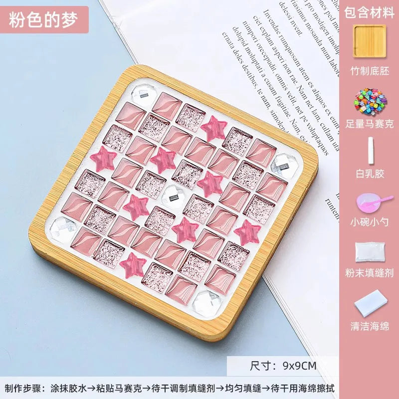 Mosaic Coasters DIY Creative Children's Handmade Material Pack Event New Year's Easter Handmade Diy Gifts Oasis Select Square A 9 9cm