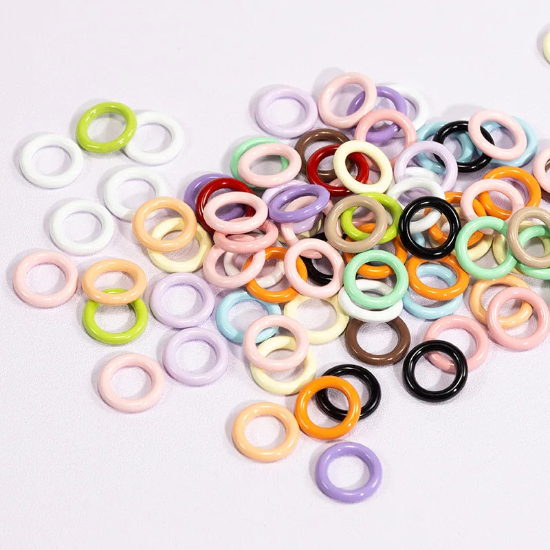 50pcs 9mm Mix Color Soldered Closed Jump Rings Small O Ring Connector for DIY Bracelet Necklace Craft Jewelry Making Oasis Select