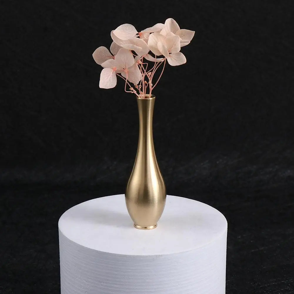 Retro Gold Copper Antique Vase | Mini Flower & Plant Decor