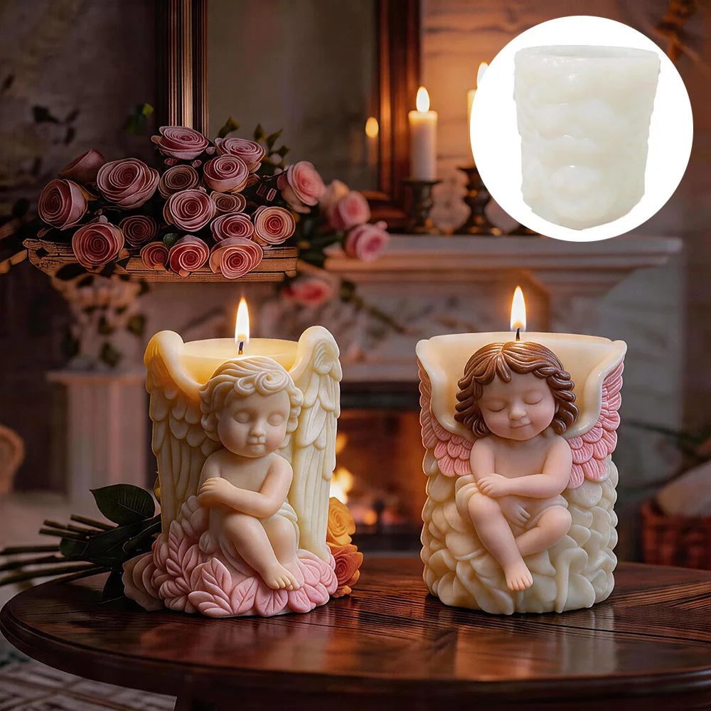 Angel Candle Mold Decorative Creative Candle Mold Silicone Candle Mold White For Christmas Parties Gifts Oasis Select