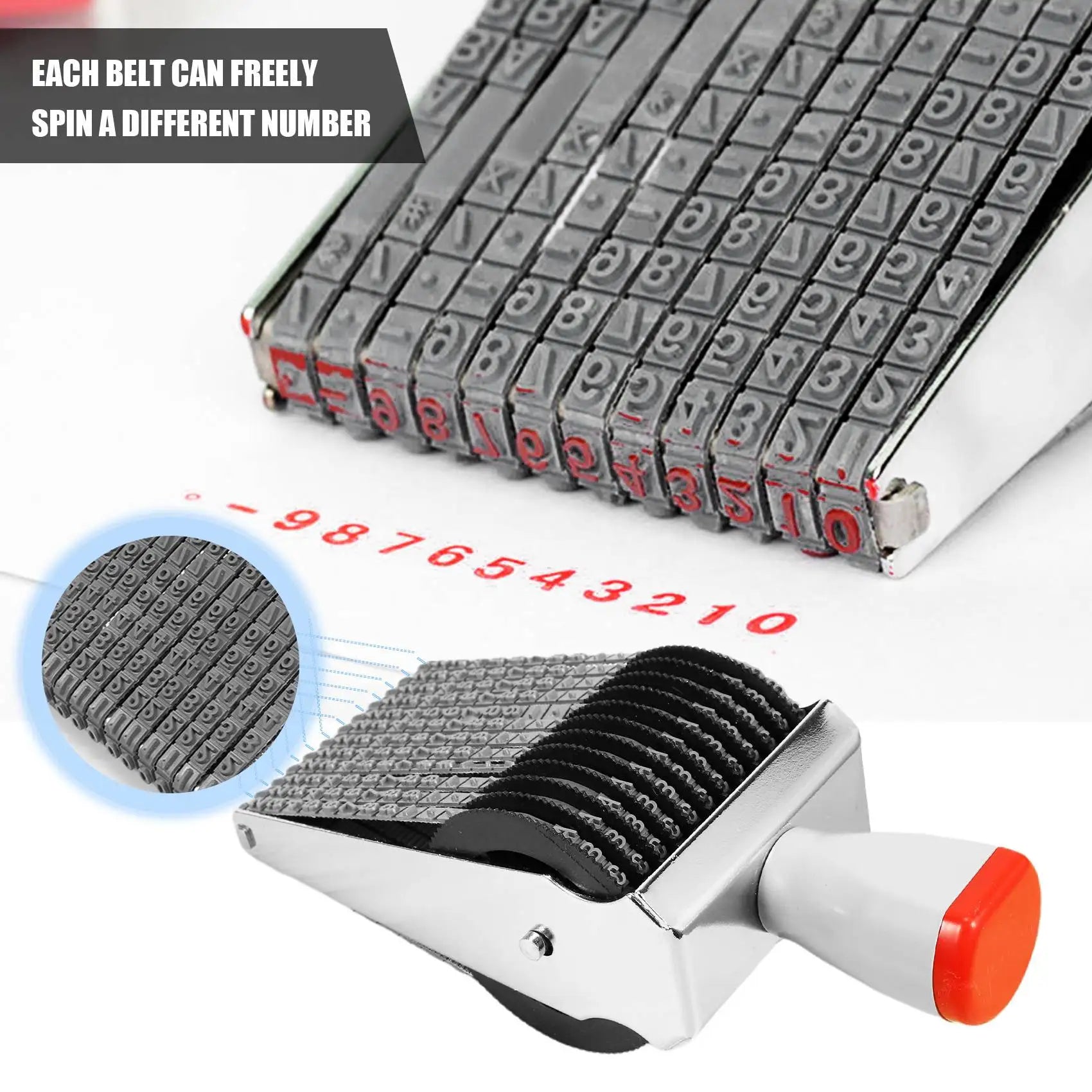 LIKE WISH Multipurpose 12 Digit Alphabet Rolling Rubber Stamp English Letter Number Emboss Diy Scrapbooking Roller Stationery Oasis Select silver