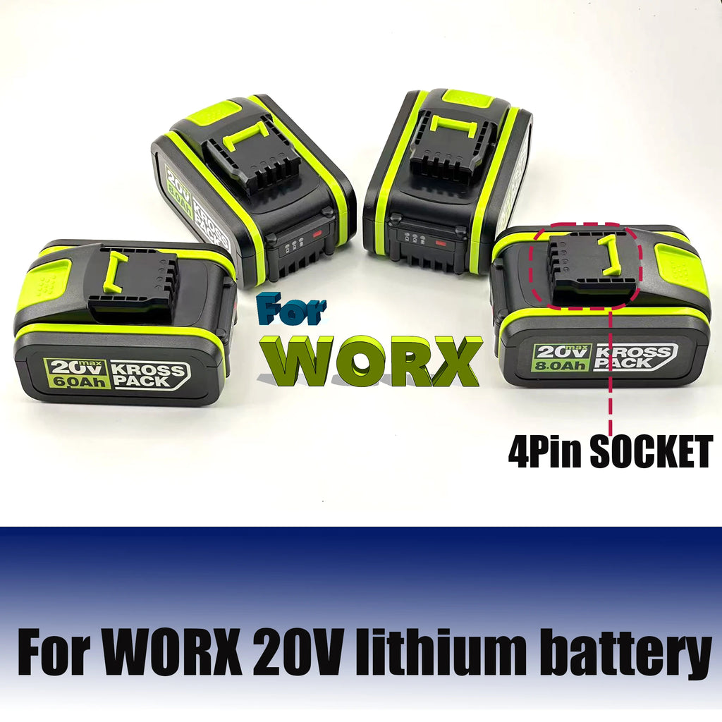 20V 6.0/8.0/Ah rechargeable lithium battery for power tools, suitable for Worx WA3553 35514 Oasis Select