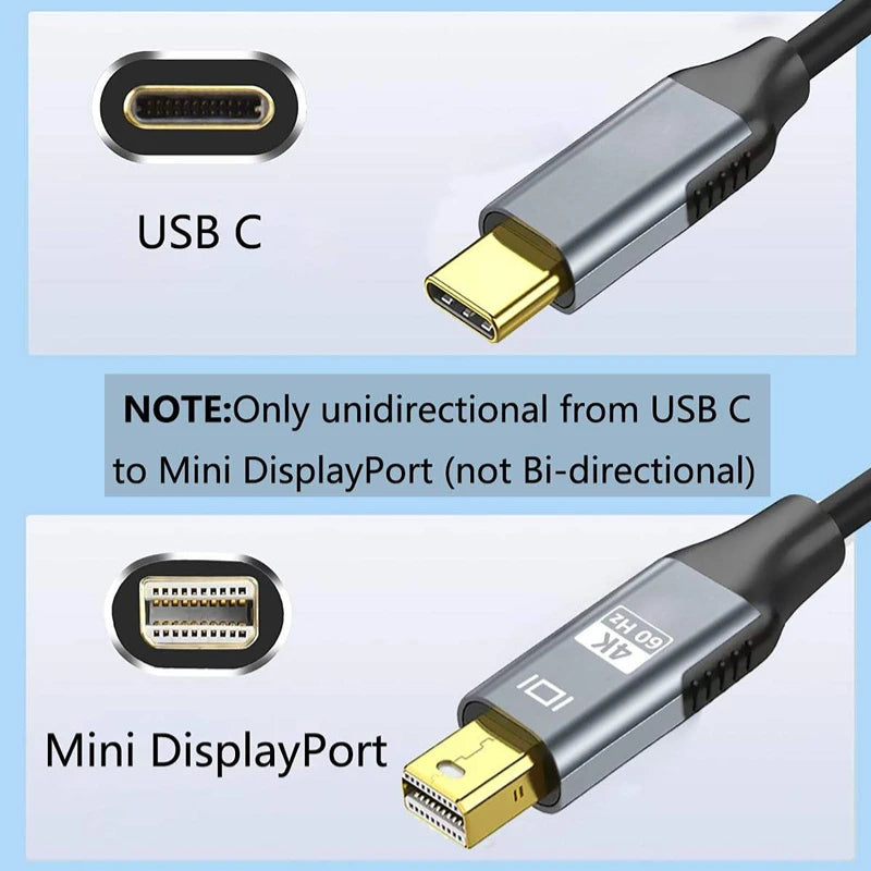 USB-C to Mini DisplayPort Adapter 4K 60Hz HDR | MacBook & Laptop Display Adapter Oasis Select