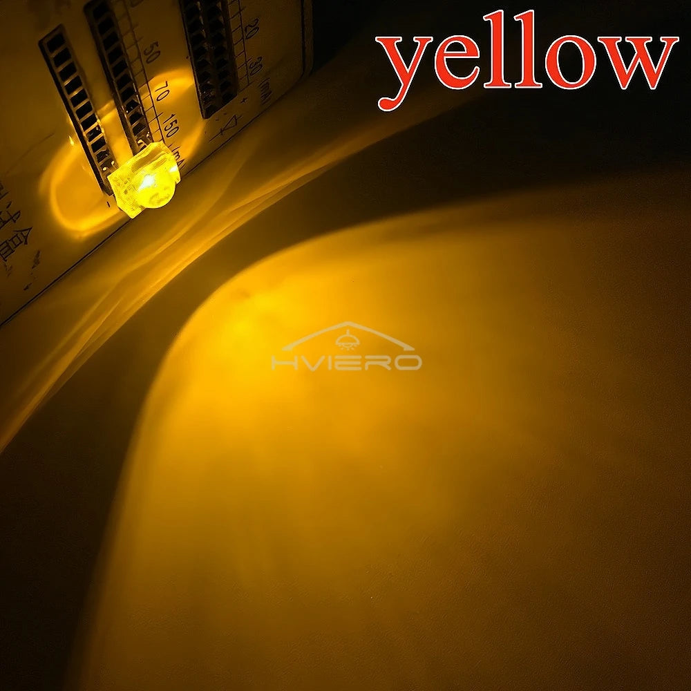 100pcs 5mm F5 LED Bulbs – Red Green Blue White Yellow DIY