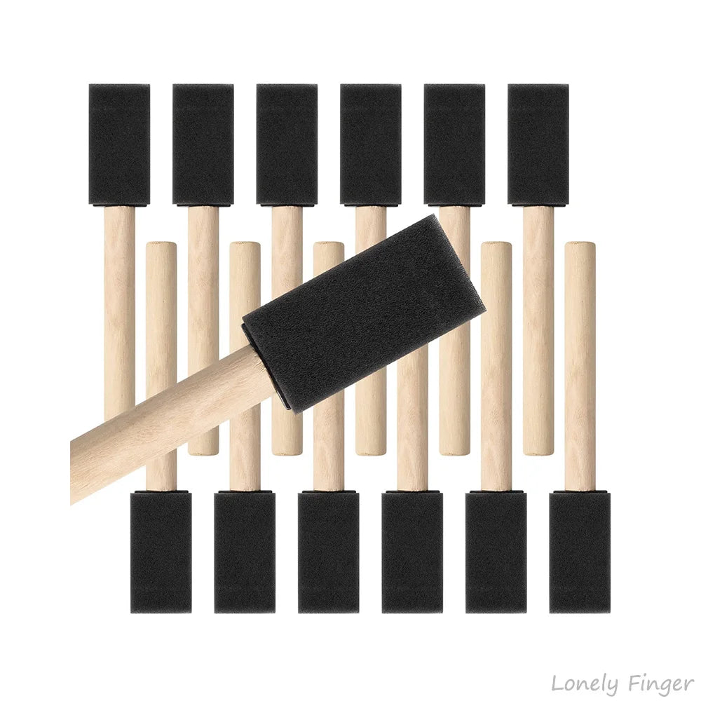 12Pcs Foam Brush Painting Sponge Tool with Handle Wood Grip Lightweight DIY Sponge Paint Pens for Acrylics Painting DIY Crafts Oasis Select 12 PCS Sponge Pens