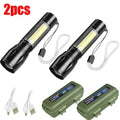High Power Led Flashlight Portable Rechargeable Spotlights Camping Outdoor Light Lanterna Fishing Lamp Long Lasting Lamps Mini Oasis Select 2pcs-Kd-Fk