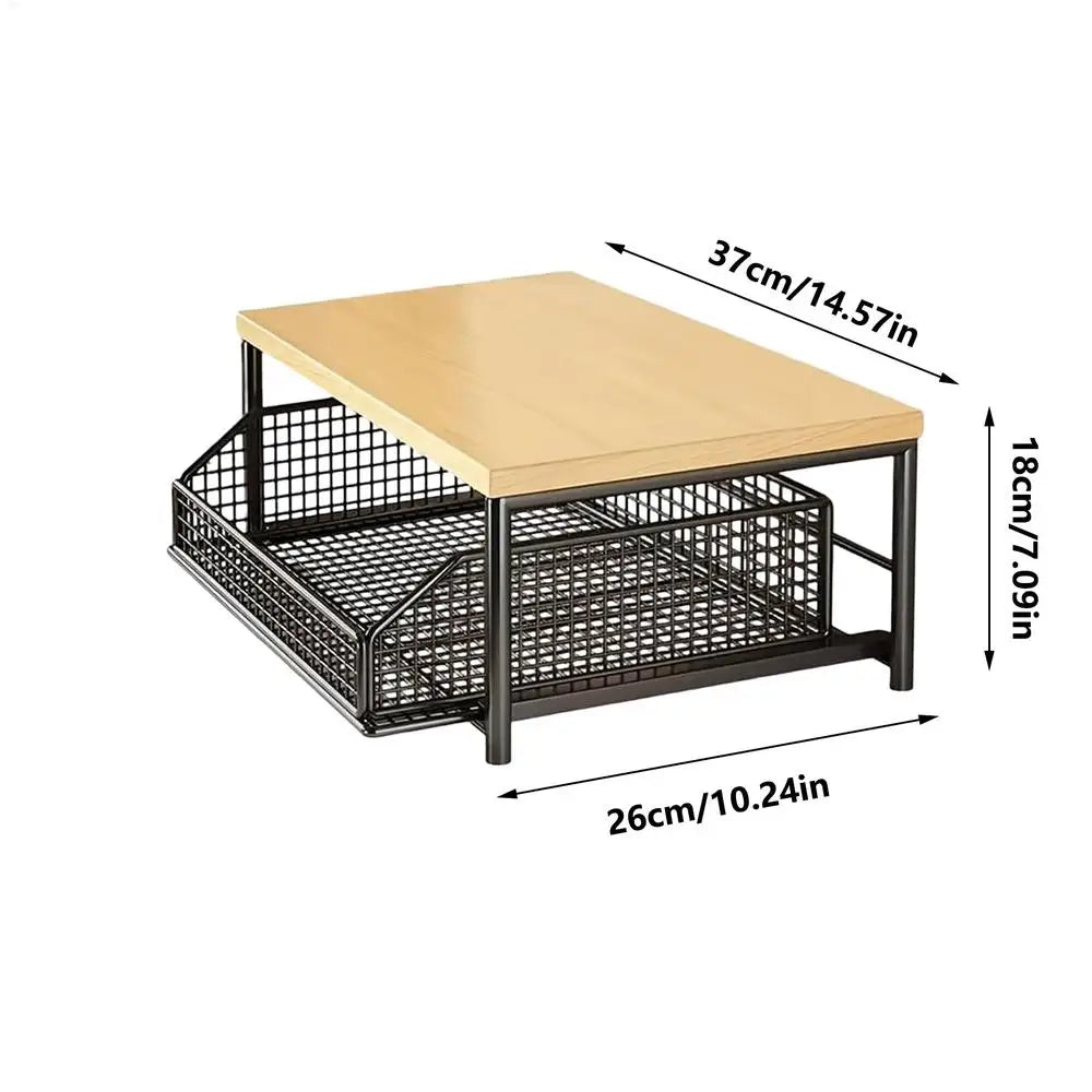 Kitchen Rack 2-Tier Vertical Holder Rack Household Organizer Shelves for Pantry Kitchen Bathroom Garage Shower Bar Apartment Oasis Select Black