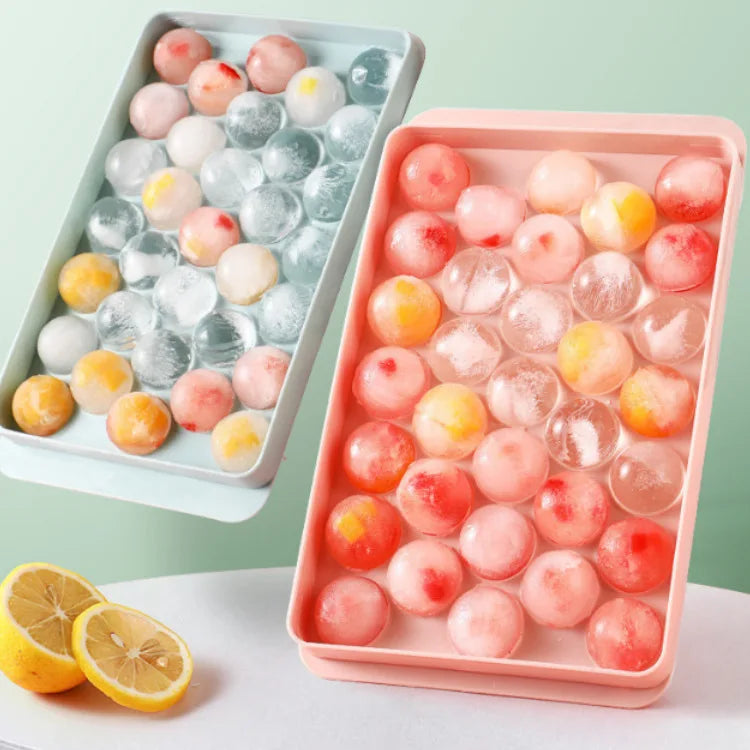 3D Round Ice Cube Tray with Lid Plastic Diamond Style Ice Mold Refrigerator Spherical DIY Moulds Ice Ball Maker Kitchen Tools Oasis Select
