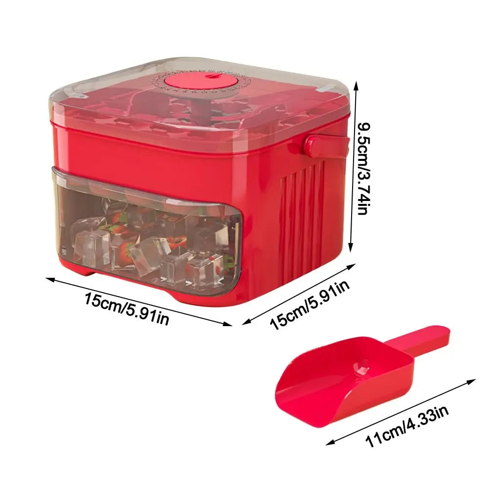50-Cube Ice Maker with Easy Press Cap Large Capacity with Easy-press Lid Ice Cube Machine Double-layer Reusable Ice Cube Mold Oasis Select