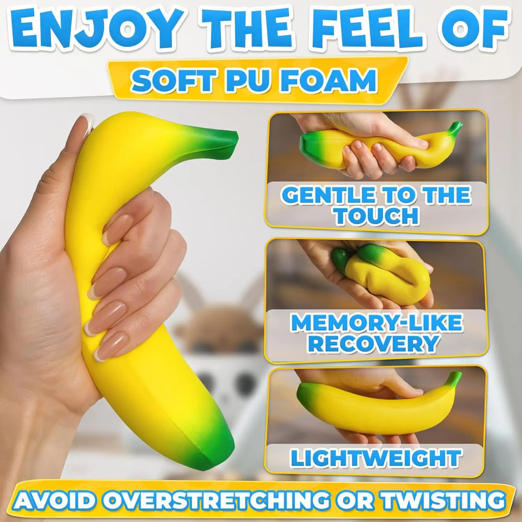 Simulation Giant Banana Squishy Toy Slow Rising Stress Relief for Adults Anti-Anxiety Fidget Toy Desk Accessory For Kids Gifts Oasis Select