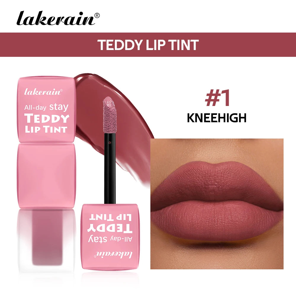 6pcs/set Teddy Velvet Non-stick Cup Lip Glaze Matte Lipstick Waterproof Longlasting Color Liquid Silky Saturation High Lip Gloss Oasis Select 01 Kneehigh