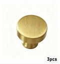 Brass Furniture Golden Polka Dot Door Solid Pure Copper Light Luxury French Wardrobe Door Copper Drawer Cabinet Handle Oasis Select Circular handle B 3pcs
