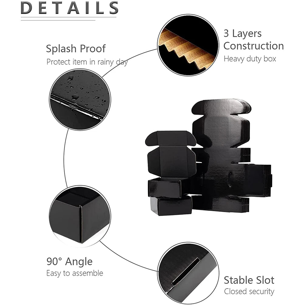 Black Shipping Box Cardboard Corrugated Mailer Boxes for Small Business Shipping Packaging Craft Gifts Giving Products 2024 Oasis Select