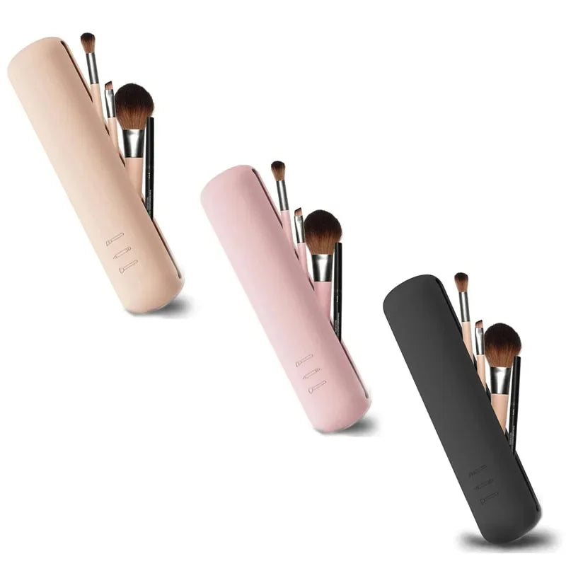 1/5pcs Silicone Brow Pencil Case Makeup Brush Eyeshadow Brush Storage Set Dust-Proof Simple Portable Travel Bag Specific Oasis Select 01-02-05