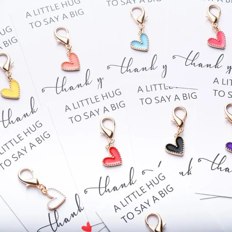 10pcs Cute Heart Shape Keychain Fashion Alloy Love Key Ring Portable Bag Pendant Car Key Holder for Women Girls Daily Accessory Oasis Select