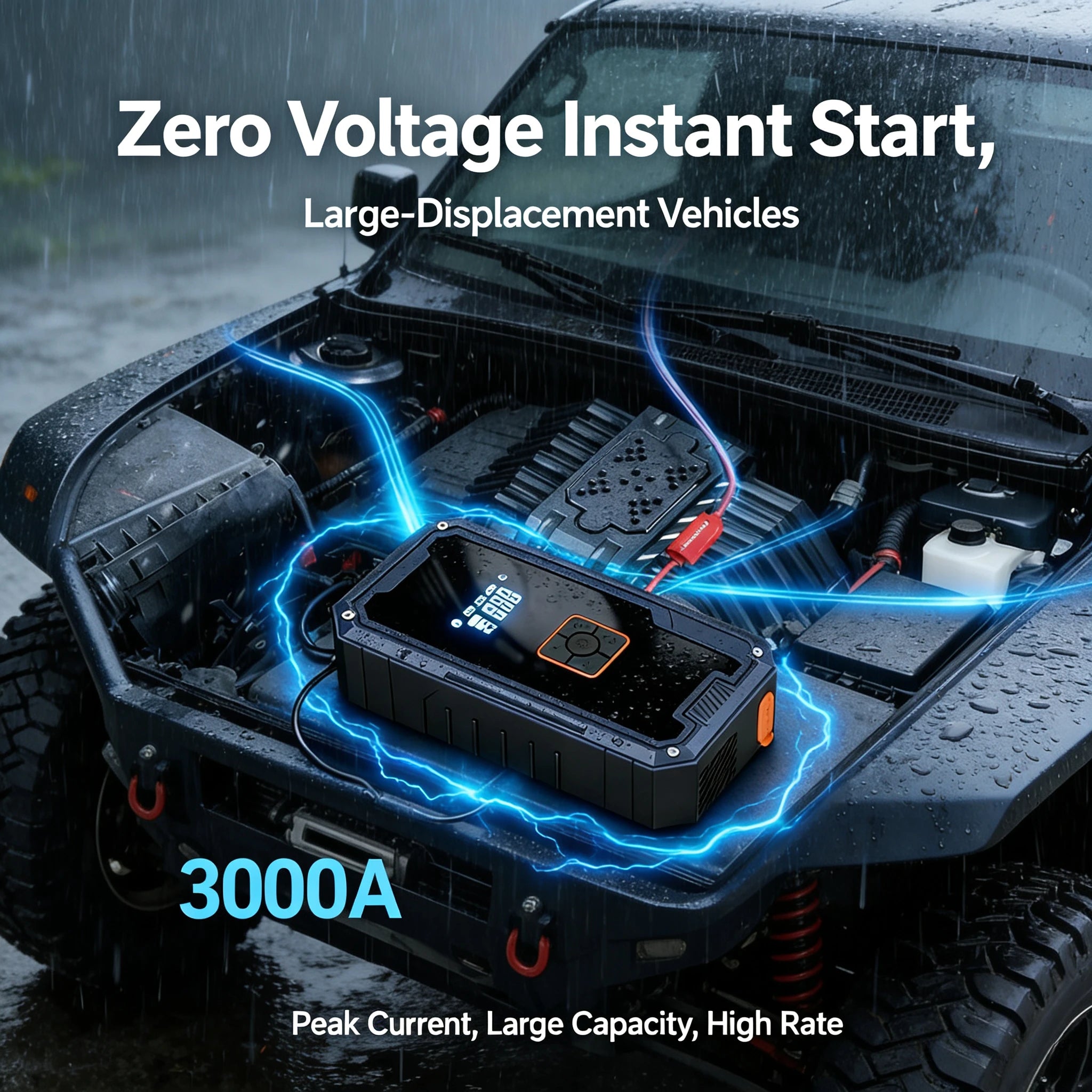3000A Car Jump Starter 12V Battery Booster 99800mAh Power Bank 150PSI Air Compressor Portable Emergency Starter with LED Light Oasis Select