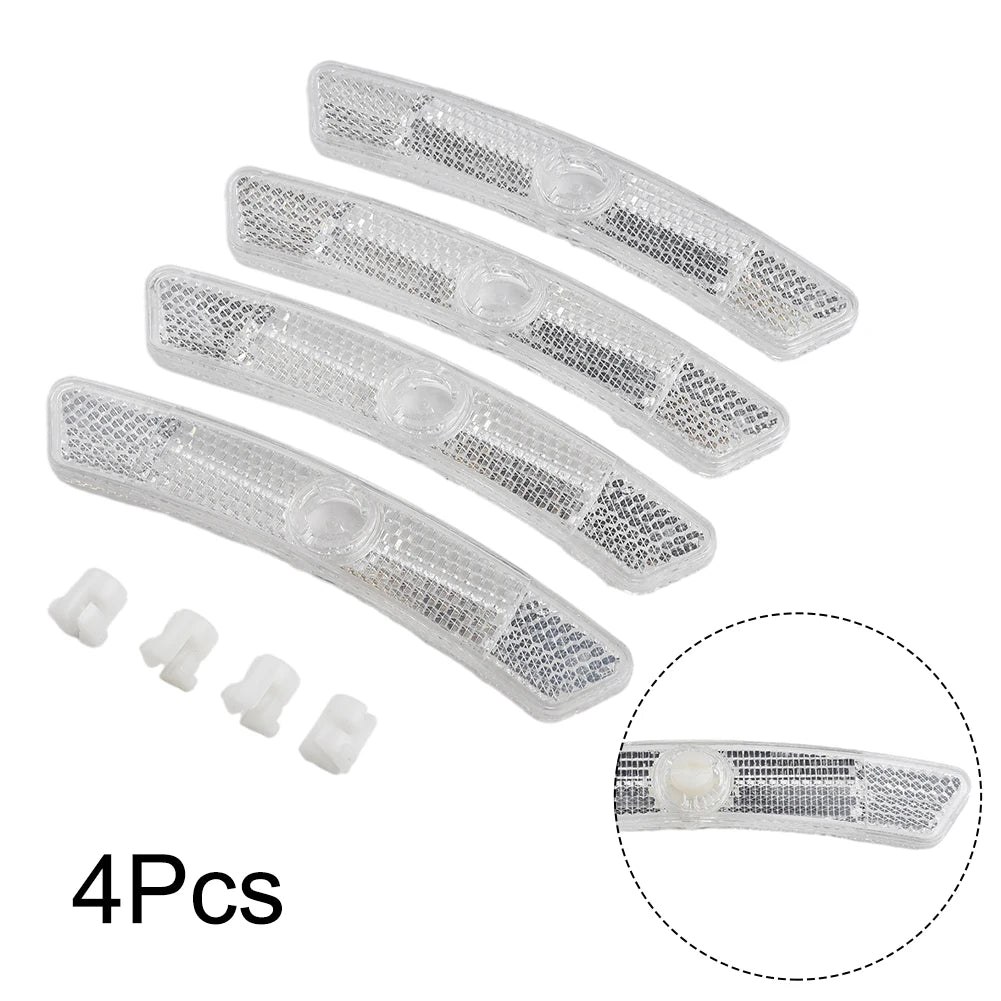 4pcs Bike Spoke Reflector 25*20mm Steel Fixed Rain Sun Protection Bicycle Parts For Mountain Bike Outdoor Riding Accessories Oasis Select white