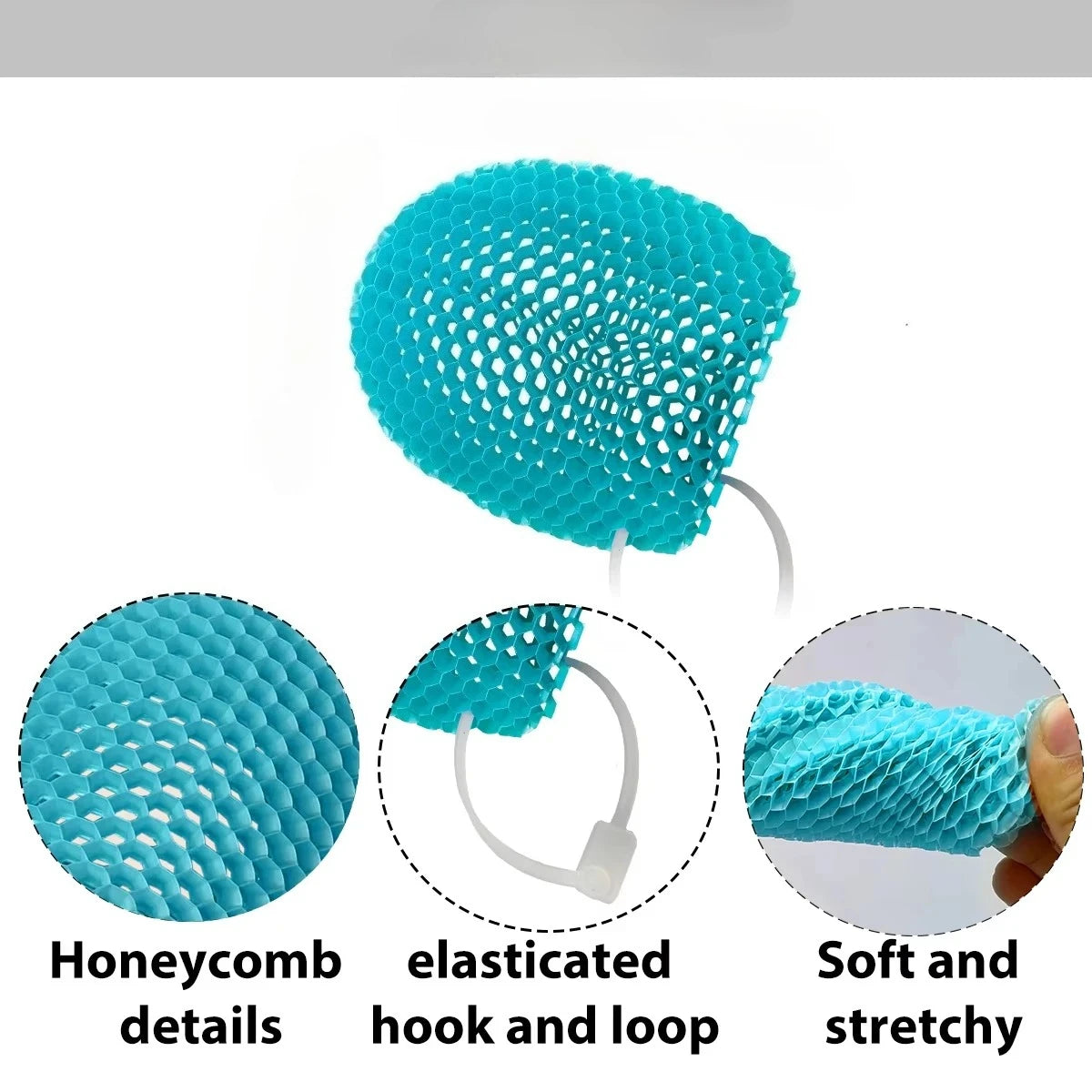Honeycomb Exfoliating Shower Finger Caps, available in multiple colors, cleanses the skin and is safe, breathable and odorless. Oasis Select BLUE