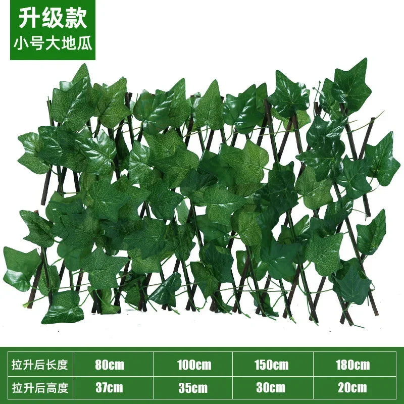 Artificial Garden Retractable Fence, Expandable Faux Green Leaf Screen Panels, Rattan Outdoor Hedge Vines, Climbing Frame Decor Oasis Select DDG 40CM
