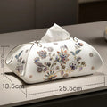 New Chinese Retro Ceramic Tissue Box Living Room Coffee Table Tea Room Storage Paper Drawer High-end Feeling Oasis Select A