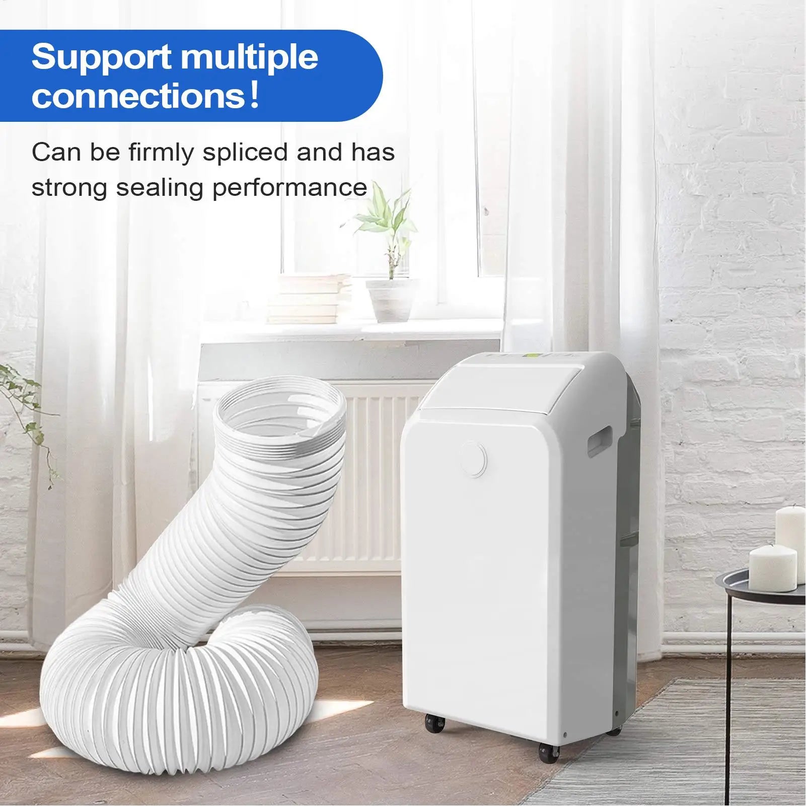 AC Exhaust Hose AC Exhaust Vent Hose Adjustable Length High Strength Tube Part Portable Flexible Conditioner Exhaust Hose Tube Oasis Select