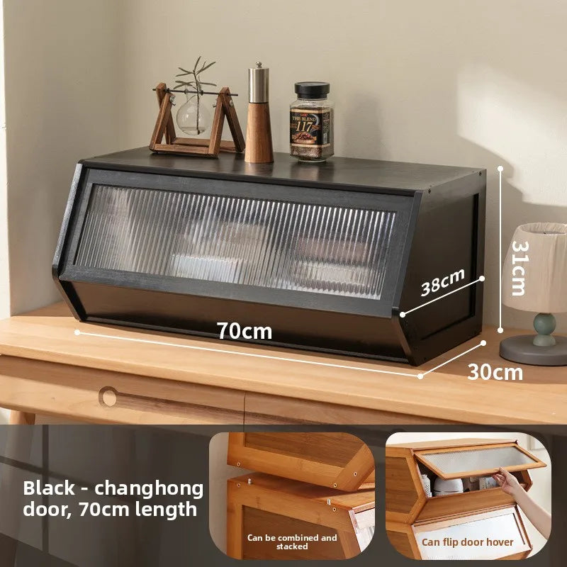 Creative bedside table, simple modern bedroom, household bedside storage, lockers, cabinets, rental room can be stacked Oasis Select Changhong 70 black