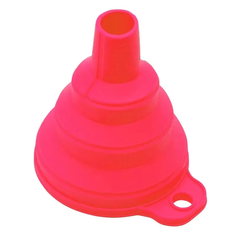1/2pcs Silicone Folding Funnel Multifunctional Portable Kitchen Retractable Oil Leak Household Liquid Dispenser Kitchen Utensils Oasis Select 1pcs red small