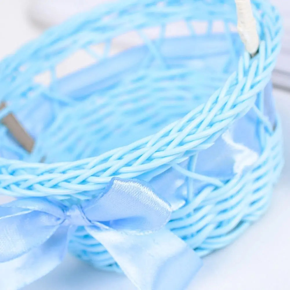 Hand-Woven Rattan Wicker Basket – 8 Colors Handheld Storage
